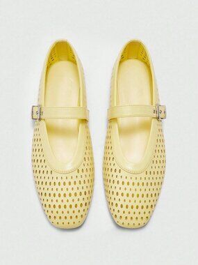 Yellow Business Casual Women's Versatile Casual Mary Jane Flat Shoes